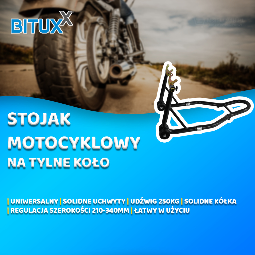 STOJAK DO MOTOCYKLA NA TYŁ 21 31CM PODNOŚNIK TYLNY DO MOTORU CZARNY